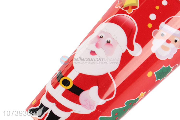 Unique Design Santa Pattern Christmas Plastic Water Cup With Straw