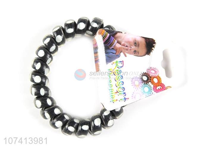 High quality dots printed elastic telephone wire bracelet for children