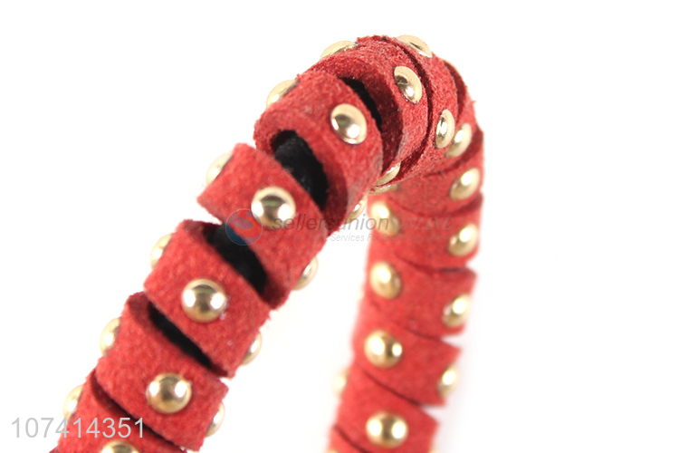 Hot selling rivets elastic telephone wire bracelet for children