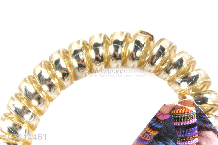 Low price metallic color elastic telephone wire bracelet for kids