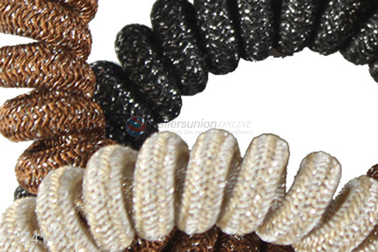 Promotional cheap glitter elastic telephone wire bracelet for kids