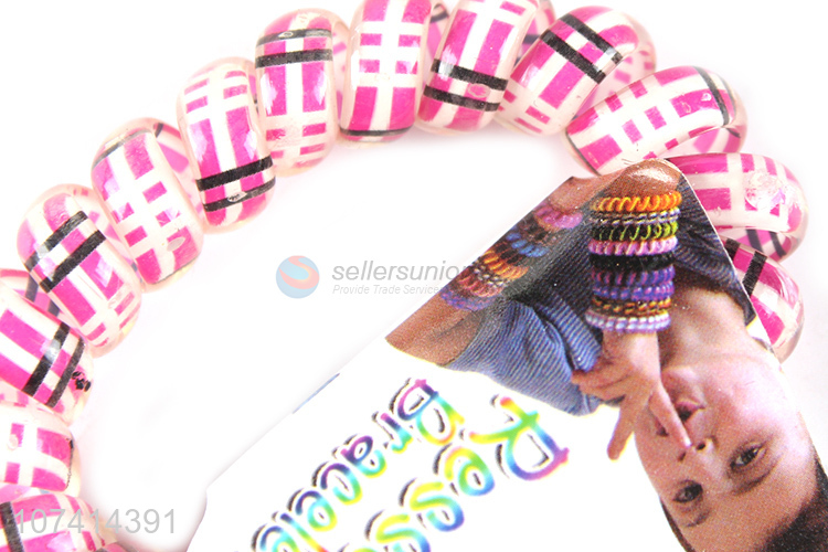 Factory price custom printed elastic telephone wire bracelet for kids