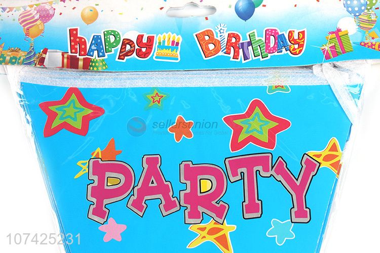Promotional cheap birthday party supplies paper bunting flag banners