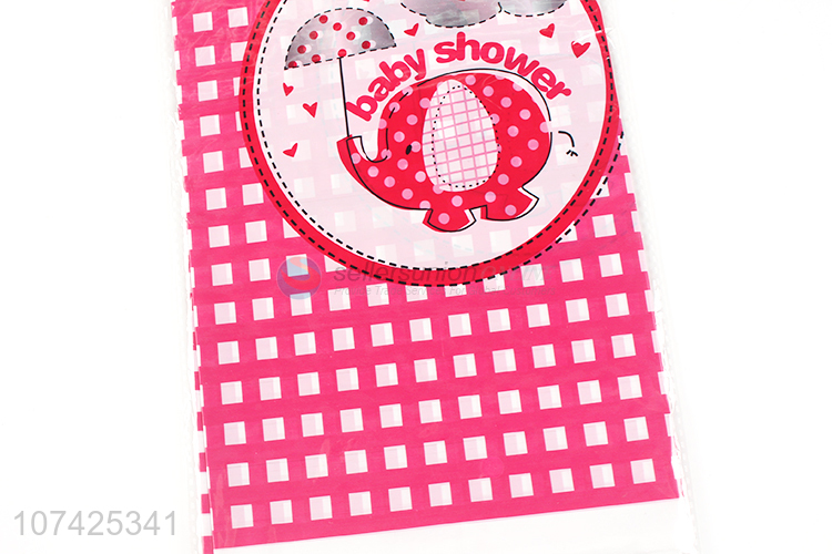 Factory price disposable plastic baby shower banquet table cloth