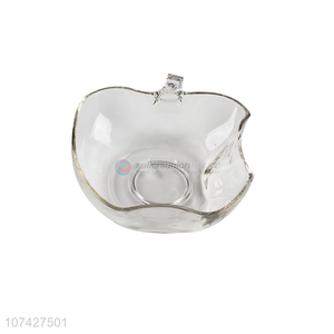 Wholesale Apple Shape Clear Glass Salad Bowl Fruit Bowl