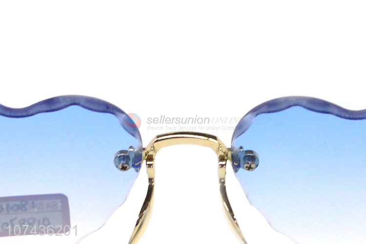 Popular products gradient rimless lens women sun glasses uv 400 sunglasses