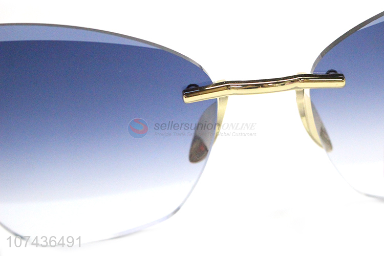 Excellent quality women gradient frameless sunglasses uv 400 sunglasses