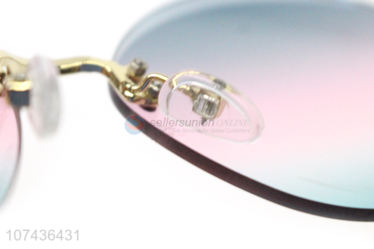 China supplier personalized women frameless sunglasses gradient sunglasses