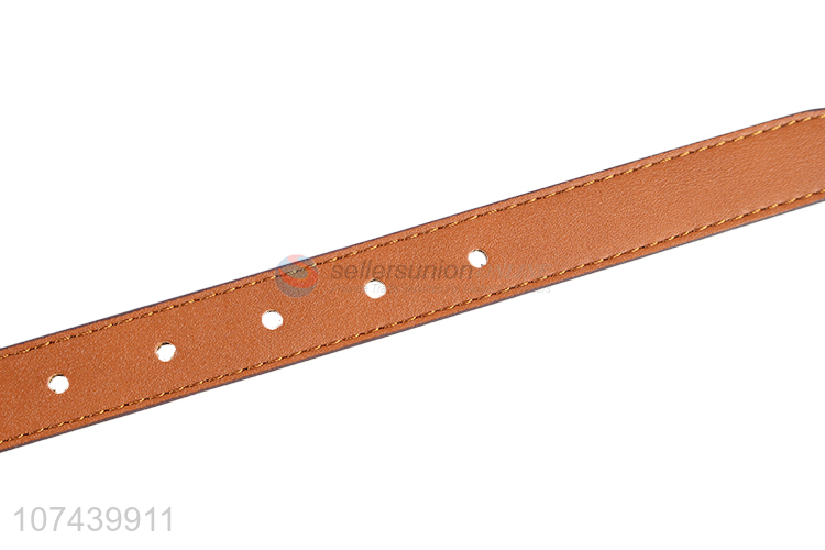 Promotional simple ladies pu belt with alloy pin buckle