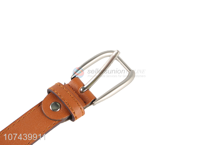 Promotional simple ladies pu belt with alloy pin buckle