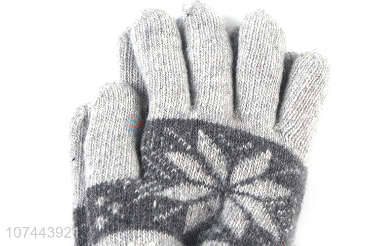 Good Quality Winter Woolen Gloves Fashion Five Finger Glove