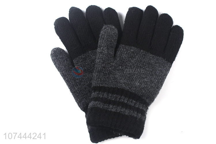 Latest Winter Warm Knitted Gloves Adults Five Finger Gloves