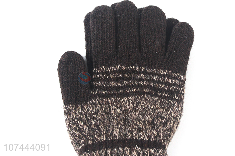 Fashion Knitted Five Finger Gloves Winter Warm Gloves