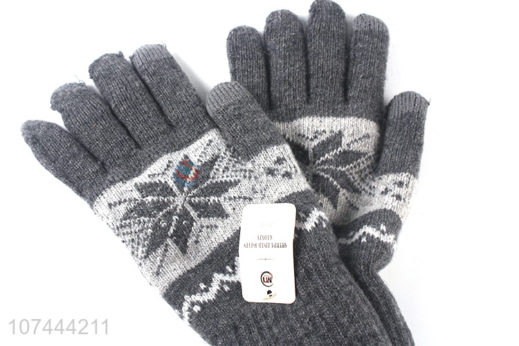 Hot Sale Winter Warm Five Finger Gloves Soft Woolen Gloves