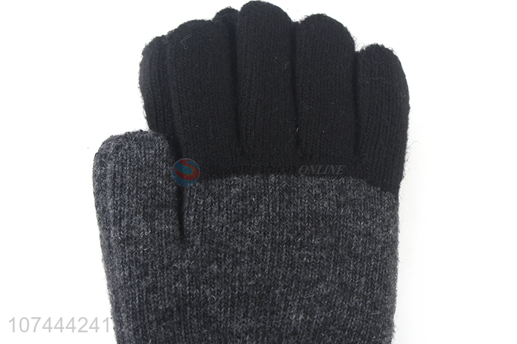 Latest Winter Warm Knitted Gloves Adults Five Finger Gloves