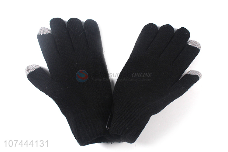 Wholesale Black Five Finger Glove Winter Touch-Screen Gloves