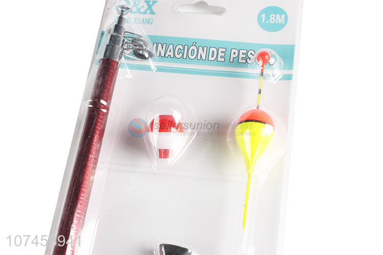 Hot sell 1.8m fishing ultra light reel and tools combo fishing rod kit set
