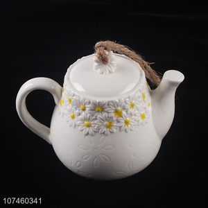 Custom Teapot Shape Ceramic Bird Feeder Fashion <em>Porcelain</em> <em>Crafts</em>