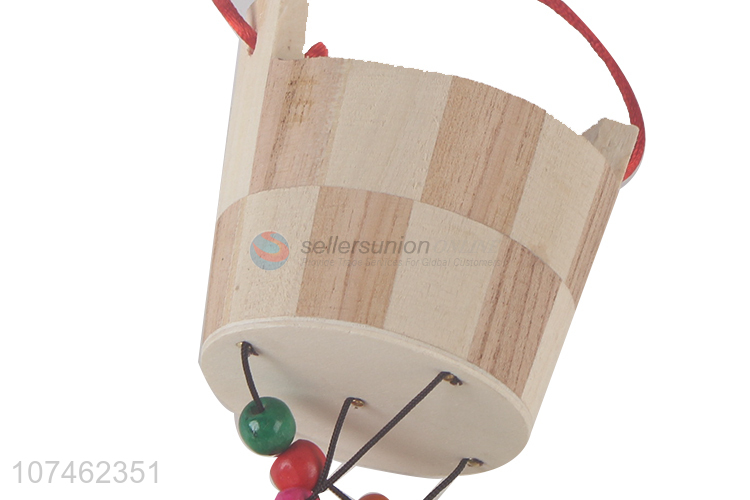 High quality indoor balcony decoration wooden bucket wind chimes handicrafts
