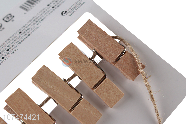 Wholesale creative printing wooden photo clip string for decoration