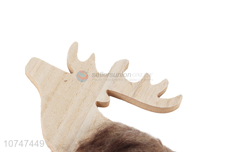 Good sale Christmas home tabletop decoration wooden reindeer figurine