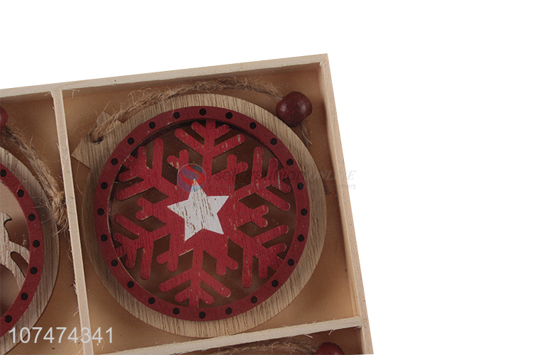Best selling Christmas ornaments laser cutting hanging wooden decorations