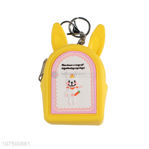 Bottom price lovely silicone change purse with key chain