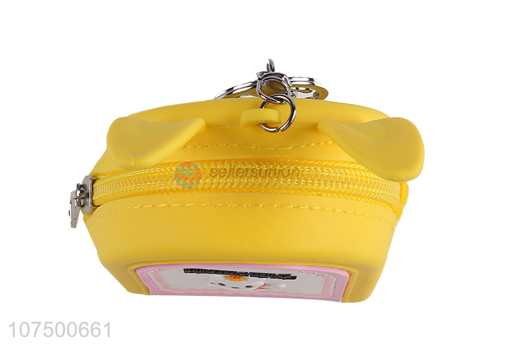 Bottom price lovely silicone change purse with key chain
