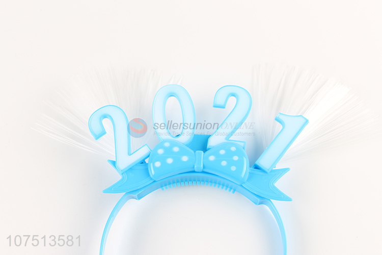 Hot selling happy new year party light up 2021 hair clasp for girls