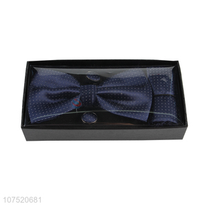 Popular products polka dot bow tie necktie and cufflinks set for men