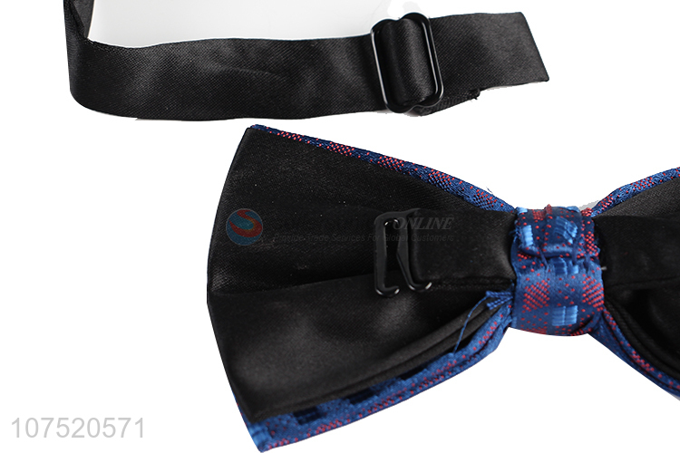 New products grid jacquard double-folded bow tie for men