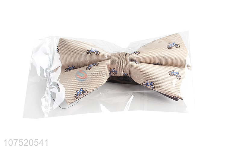 New design creative bicycle embroidery men's bow tie