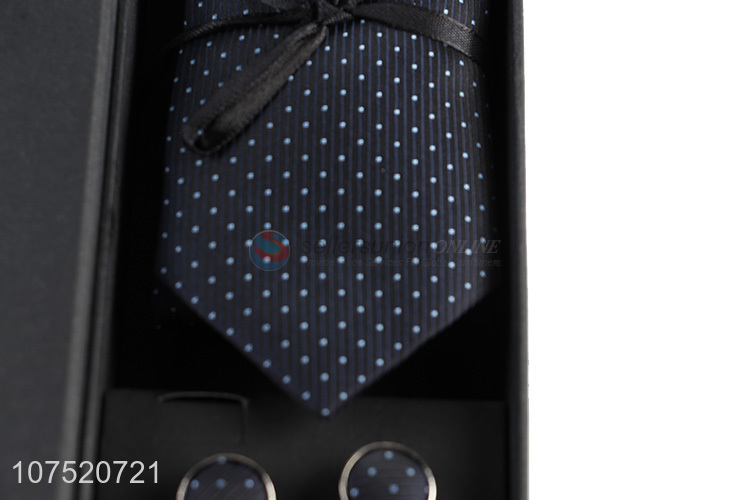Most popular jacquard bow tie necktie and cufflinks set for men