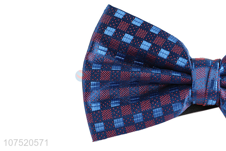 New products grid jacquard double-folded bow tie for men
