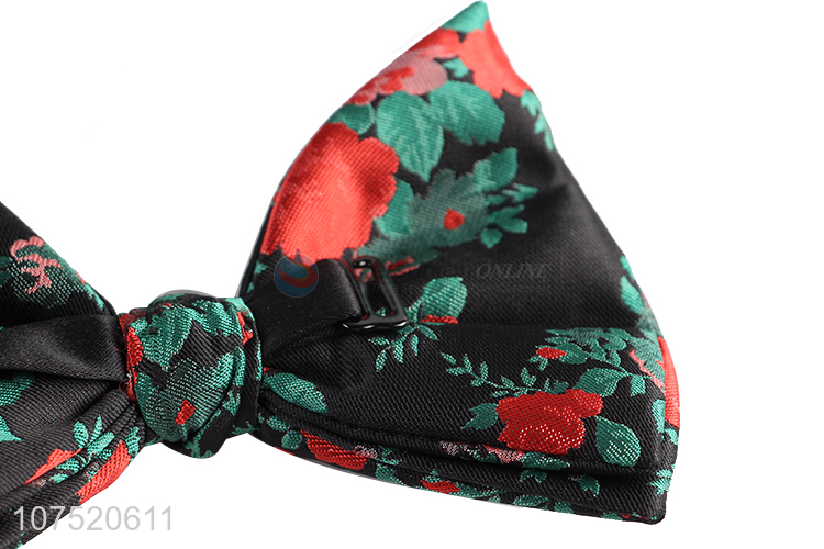 Best selling chic flower jacquard bow tie for adults