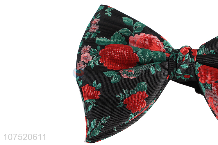 Best selling chic flower jacquard bow tie for adults