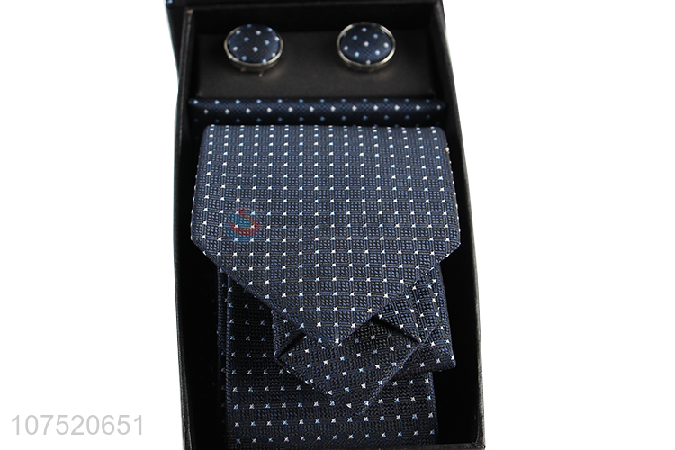 Hot selling jacquard bow tie and cufflinks set for men
