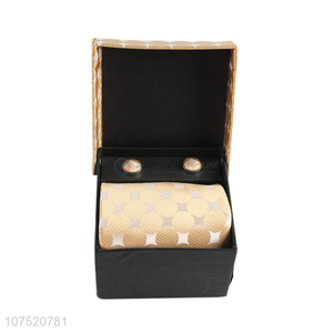 New products jacquard bow tie and cufflinks set for men