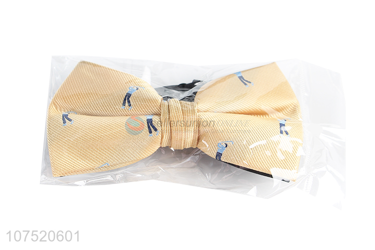 Factory direct sale embroidery polyester men's bow tie