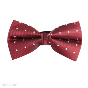 Latest design twill polka dot bow tie for men