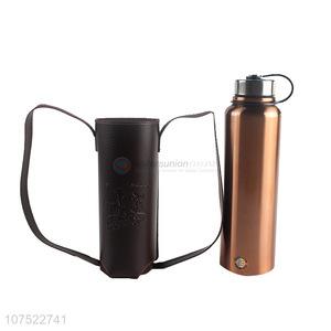 Best selling food grade stainless steel vacuum flask water bottle with cup sleeve