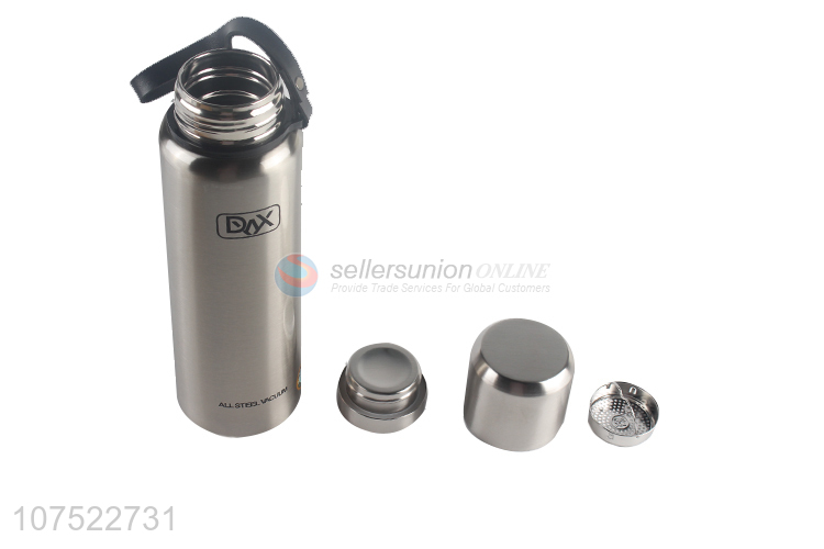 Private label stainless steel space water bottle thermal flask with cup sleeve