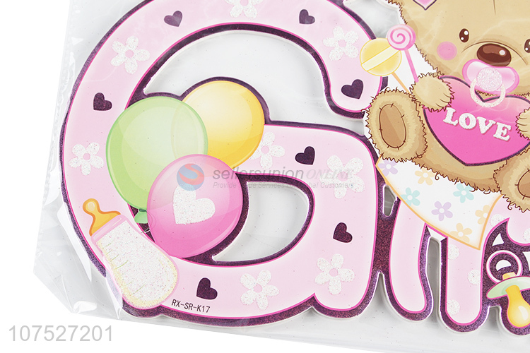 Hot Sale Cute Bear Pattern Kt Board Birthday Party Ornaments
