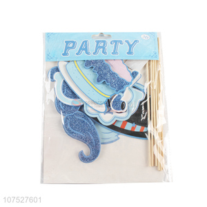 Fashion Birthday Party Paper Photo Props With Bamboo Stick
