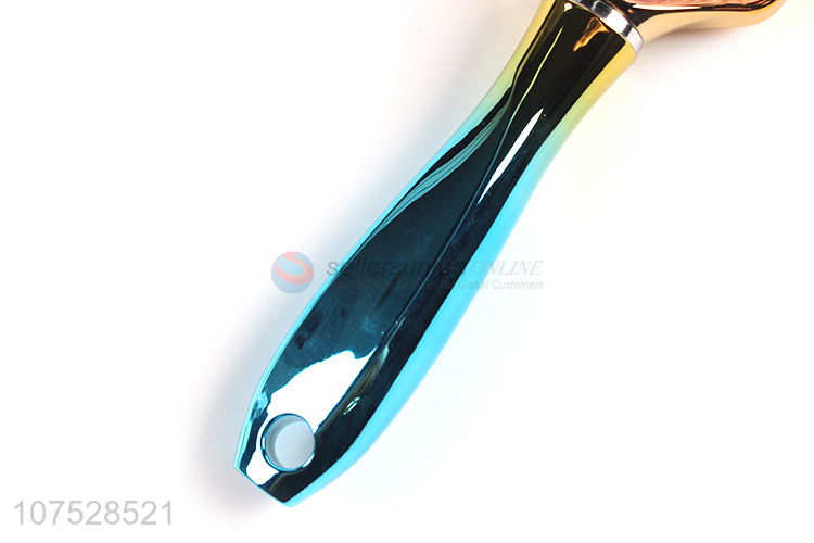 Latest Rainbow Paddle Hair Brush Salon Hairdressing Comb