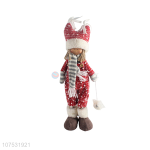 Most popular home decoration handmade standing fabric dolls for souvenir