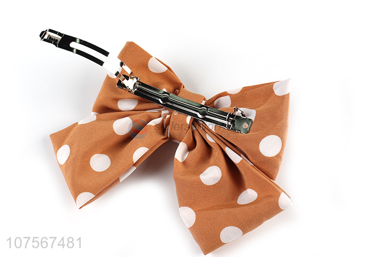 Most popular polka dot headwear bownot hair clips for ladies