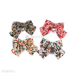 Hot sale flower printed bowknot hair clip for women and girls