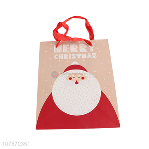 Latest design Santa Claus paper gift bag glitter paper bag