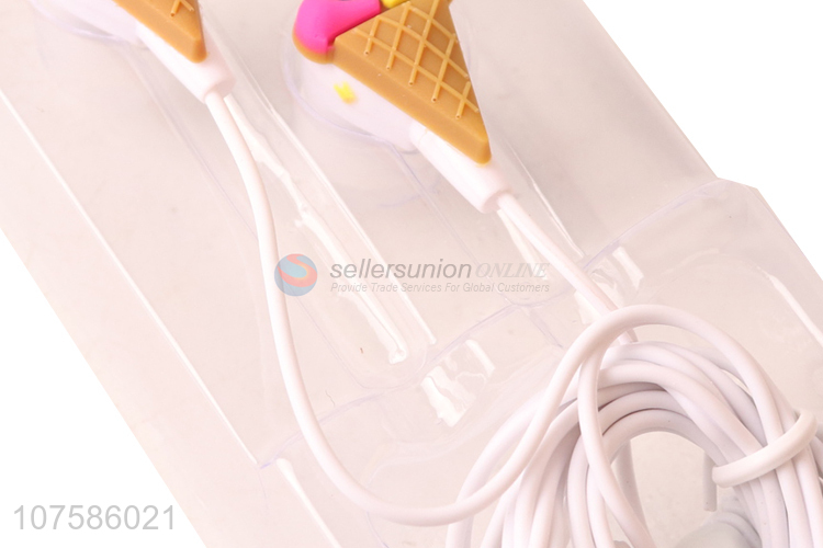 Creative ice cream 3.5mm in-ear headset microphone running earphones